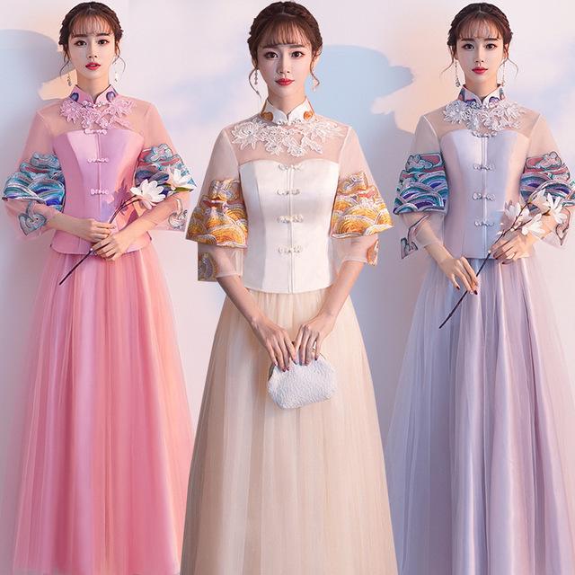 Bride Bridesmaid Chinese style Cheongsam Wedding Qipao Vintage Oriental Asian beauty Dress Long Evening Gowns Women S-XXL
Bride Bridesmaid Chinese style Cheongsam Wedding Qipao Vintage Oriental Asian beauty Dress Long Evening Gowns Women S-XXL