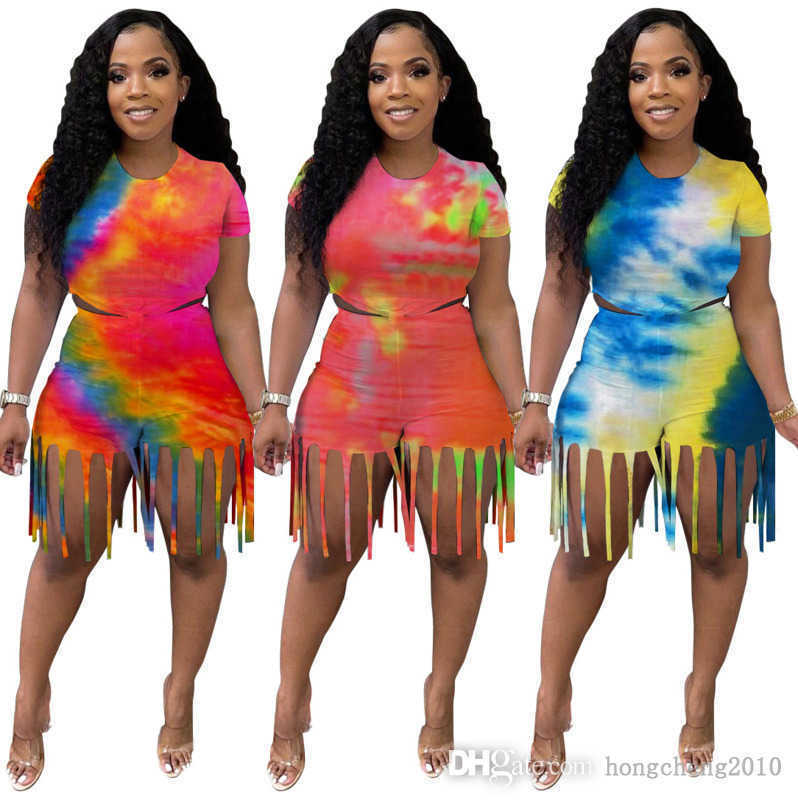 2022 Summer Women Two Pieces Pants Sets Sports Tracksuits Tie Dye Printed Short Sleeve T-Shirt Tassel Shorts Outfits Fashion Lady Plus Size, Pink
2022 Summer Women Two Pieces Pants Sets Sports Tracksuits Tie Dye Printed Short Sleeve T-Shirt Tassel Shorts Outfits Fashion Lady Plus Size, Pink