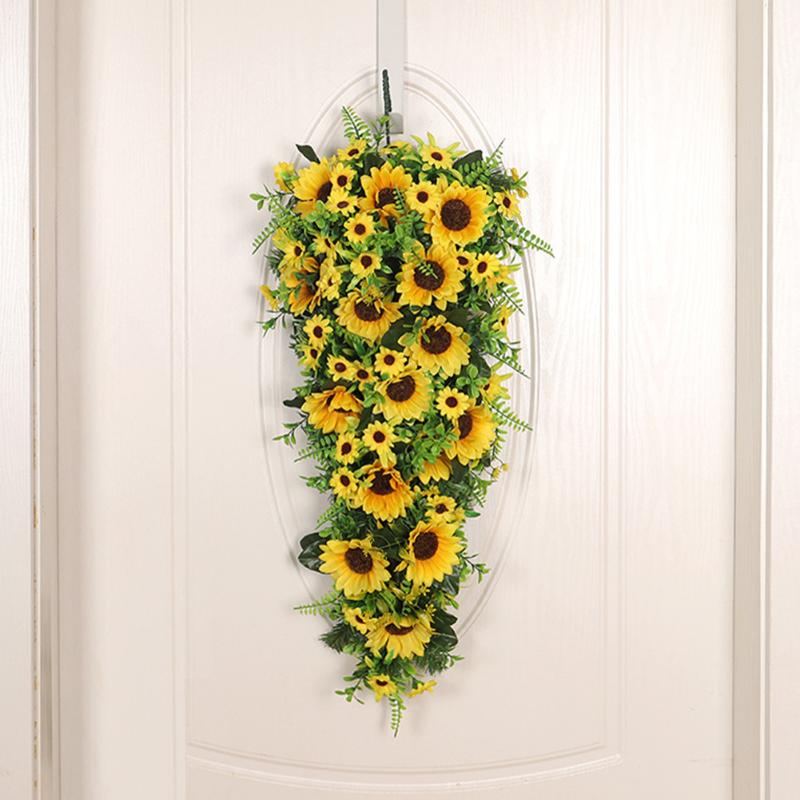 Indoor Outdoor Door Sunflower Wreath Wall Hanging With Leaves Simulation Living Room Wedding Artificial Flower Party Home Decor
Indoor Outdoor Door Sunflower Wreath Wall Hanging With Leaves Simulation Living Room Wedding Artificial Flower Party Home Decor