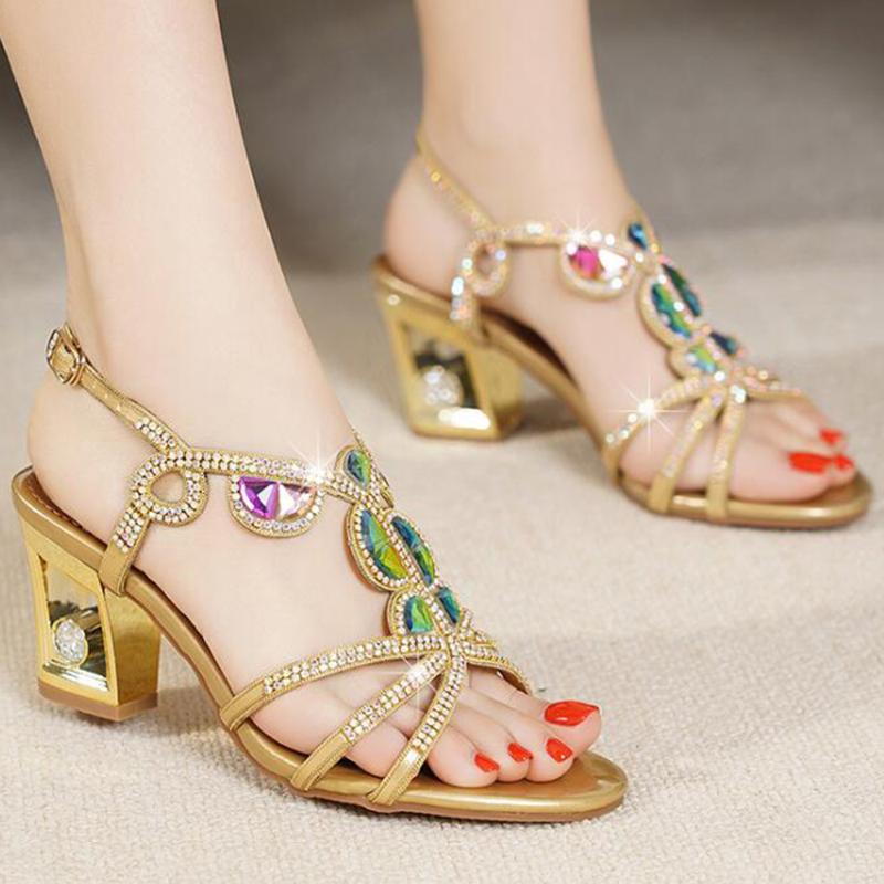 New Summer Shoes For Women Thick heel Women's Sandals Comfortable outside wear Rhinestone Sandals open toe fish mouth shoes q56, Black
New Summer Shoes For Women Thick heel Women's Sandals Comfortable outside wear Rhinestone Sandals open toe fish mouth shoes q56, Black