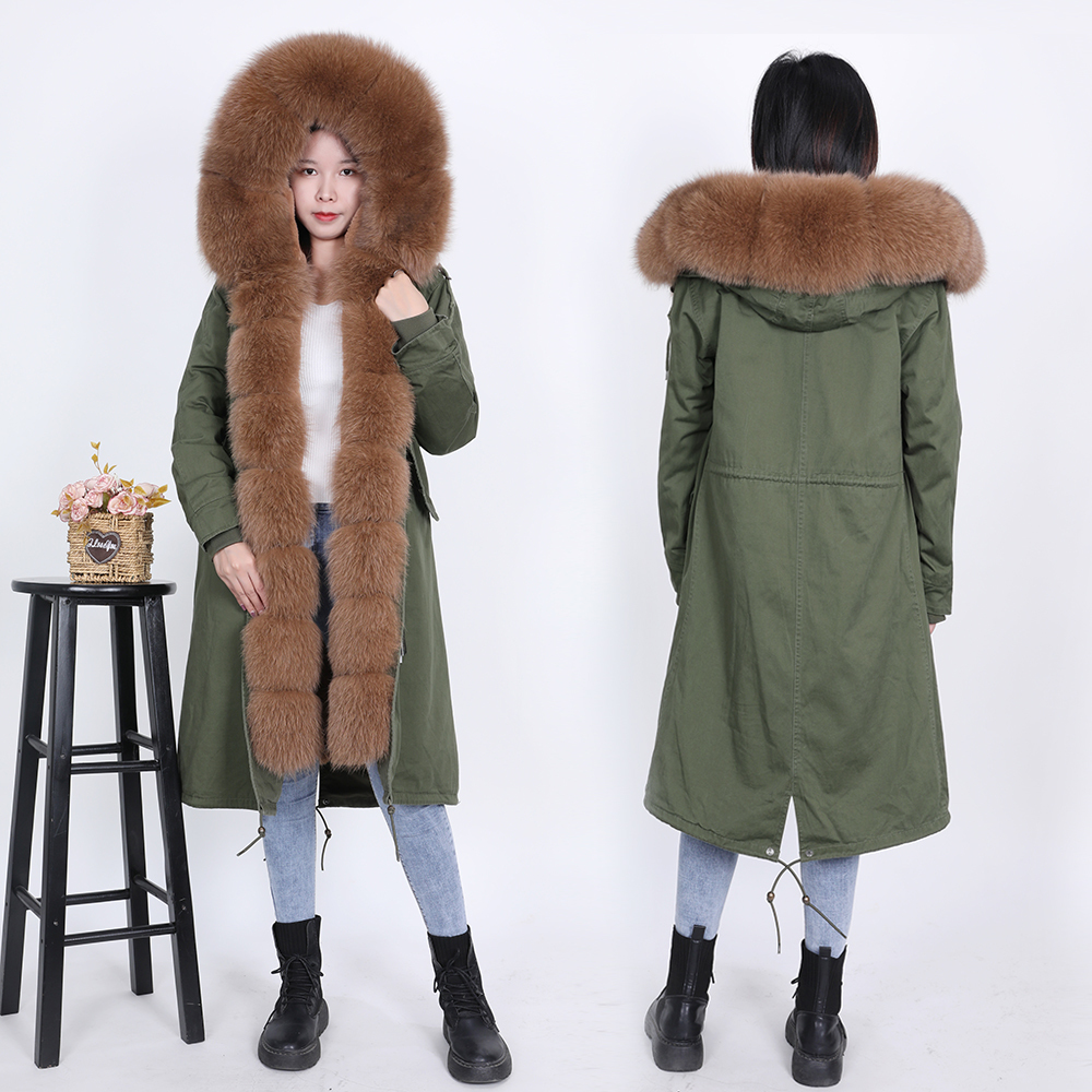 Mao Maokong autumn and winter new fur coat overtheknee style overcoming women's slim warm jacket new Women's coats 201016