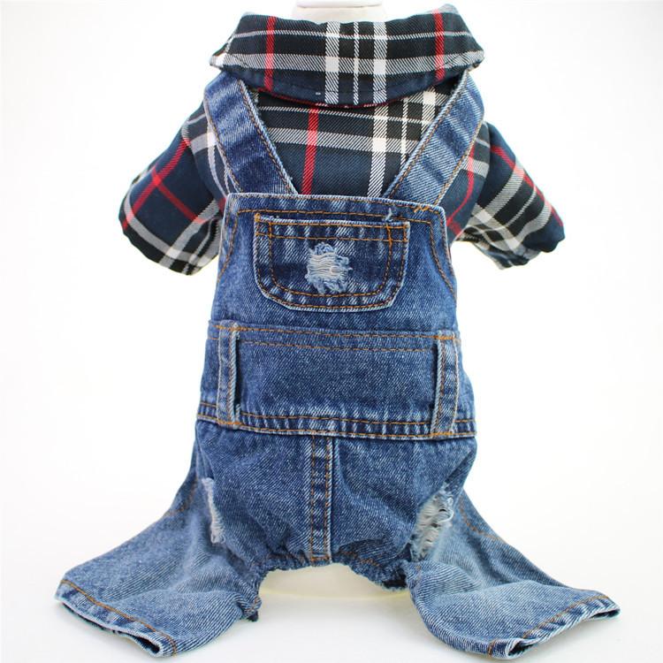 Teddy Bichon Dog Four-Legged Large Plaid Denim Jumpsuit Pet Clothes Spring and Autumn Winter Clothes
Teddy Bichon Dog Four-Legged Large Plaid Denim Jumpsuit Pet Clothes Spring and Autumn Winter Clothes