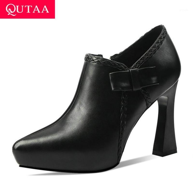 QUTAA 2020 Butterfly-Knot PU Leather Ladies Shoes Platform Zipper Women Pumps Pointed Toe Hoof High Heel Ankle Boots Size 34-431, Black
QUTAA 2020 Butterfly-Knot PU Leather Ladies Shoes Platform Zipper Women Pumps Pointed Toe Hoof High Heel Ankle Boots Size 34-431, Black