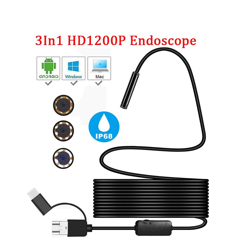 1200P TYPE-C Android Micro/USB Semi Rigid Tube Snake Borescope Inspection Cameras 8MM Len 1/2/5M for Android PC
1200P TYPE-C Android Micro/USB Semi Rigid Tube Snake Borescope Inspection Cameras 8MM Len 1/2/5M for Android PC