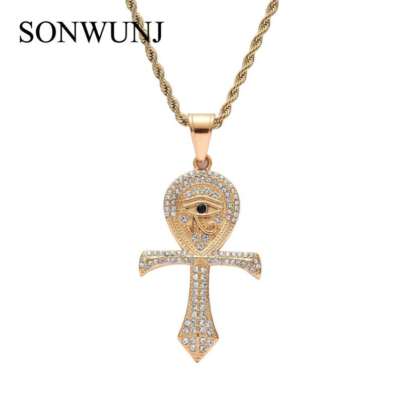 Stainless Steel Jewelry Anka cross Eye of Horus Pendant Necklace Gold Silver Color Hip Hop Jewelry for men SN179
Stainless Steel Jewelry Anka cross Eye of Horus Pendant Necklace Gold Silver Color Hip Hop Jewelry for men SN179
