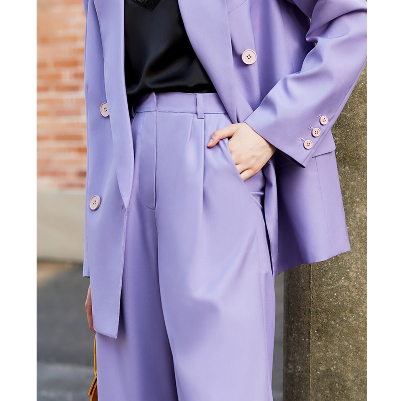 AEL Female Wide Leg Suit Pant Work Pant office ladies Trousers Solid High Waist Women Wide Leg Pants Casual loose autumn 201106