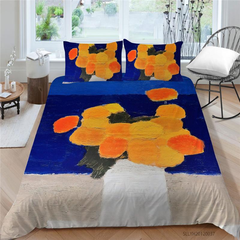 Oil Painting Bed Set King Size Artistic Orange Flowers Duvet Cover Abstract Single Double Full Queen Bedding Set Hot Sale, Style 10
Oil Painting Bed Set King Size Artistic Orange Flowers Duvet Cover Abstract Single Double Full Queen Bedding Set Hot Sale, Style 10