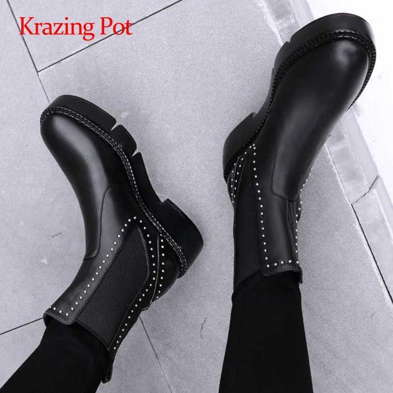 Krazing pot limited customization natural leather rhinestone round toe med square heel slip on patchwork maiden ankle boots L111, Black
Krazing pot limited customization natural leather rhinestone round toe med square heel slip on patchwork maiden ankle boots L111, Black