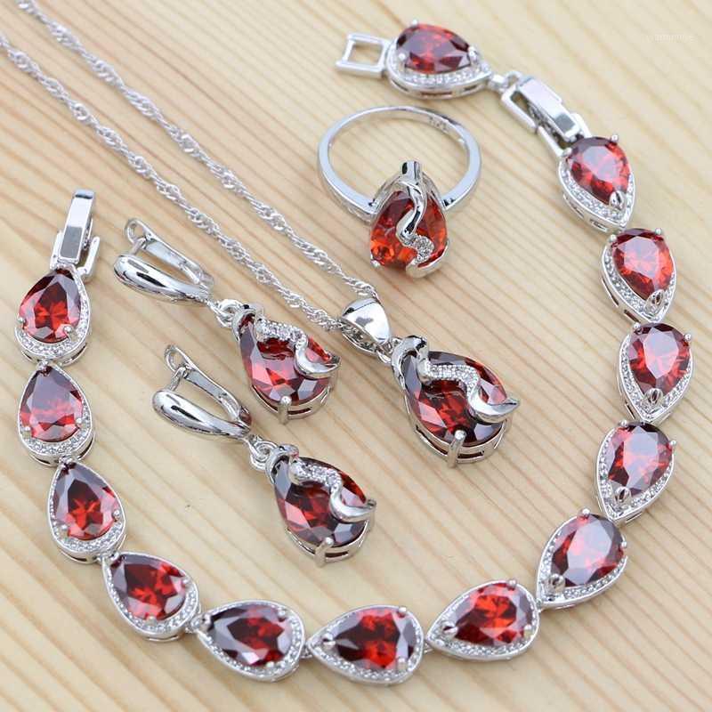 Water Drop Earrings 925 Silver Jewelry Sets For Women Red Cubic Zirconia Ring Bracelet Necklace Pendant Earrings Jewelry Sets1, As pic
Water Drop Earrings 925 Silver Jewelry Sets For Women Red Cubic Zirconia Ring Bracelet Necklace Pendant Earrings Jewelry Sets1, As pic