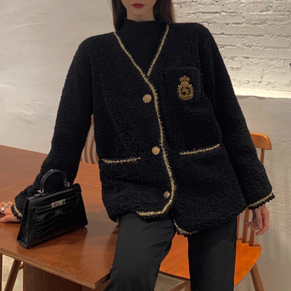 2021 New Korean Version Jacket Autumn Winter Fashion Thicken Keep Warm Lambswool Single-breasted Long Sleeve 50JI, Black
2021 New Korean Version Jacket Autumn Winter Fashion Thicken Keep Warm Lambswool Single-breasted Long Sleeve 50JI, Black