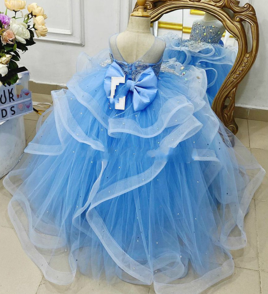 lace crystals flower girl dresses ball gown sheer neck little girl wedding dresses cheap communion pageant dresses gowns zj710