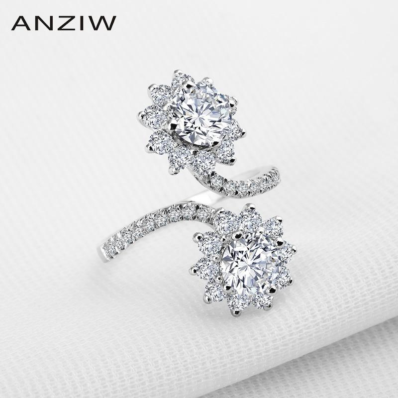 ANZIW New Unique Design Two Stones Flowers Wear Wedding Rings Sona Ring Luxury Flowers Fine Jewelry Women Engagement Ring Gifts
ANZIW New Unique Design Two Stones Flowers Wear Wedding Rings Sona Ring Luxury Flowers Fine Jewelry Women Engagement Ring Gifts