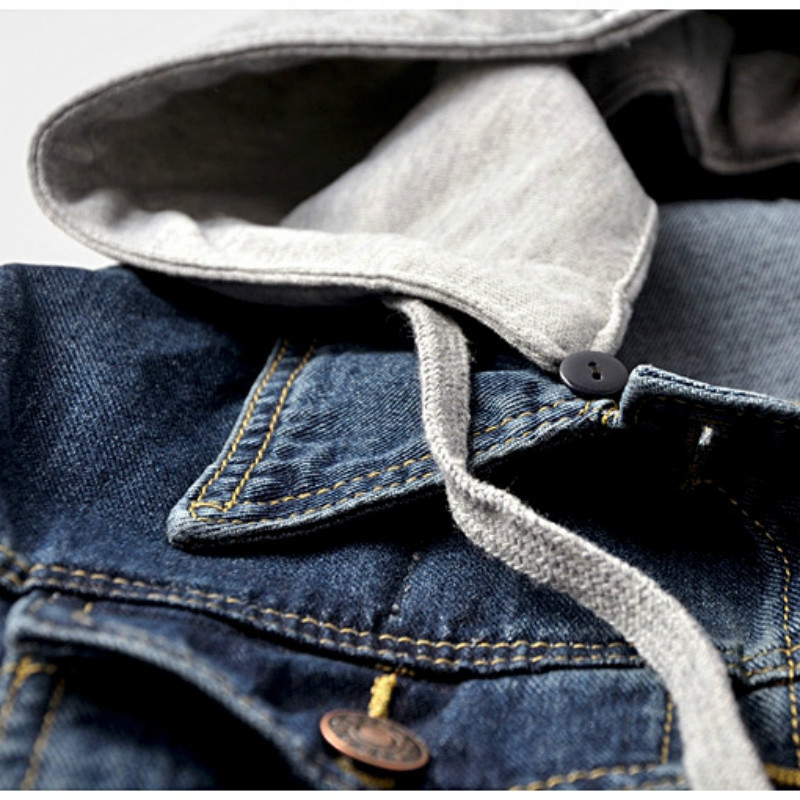 Vintage Denim Jacket Women Autumn Coat Ripped Hooded Outerwear Coats Windbreaker Basic Boyfriend Female Jeans Jacket Plus Size 201026