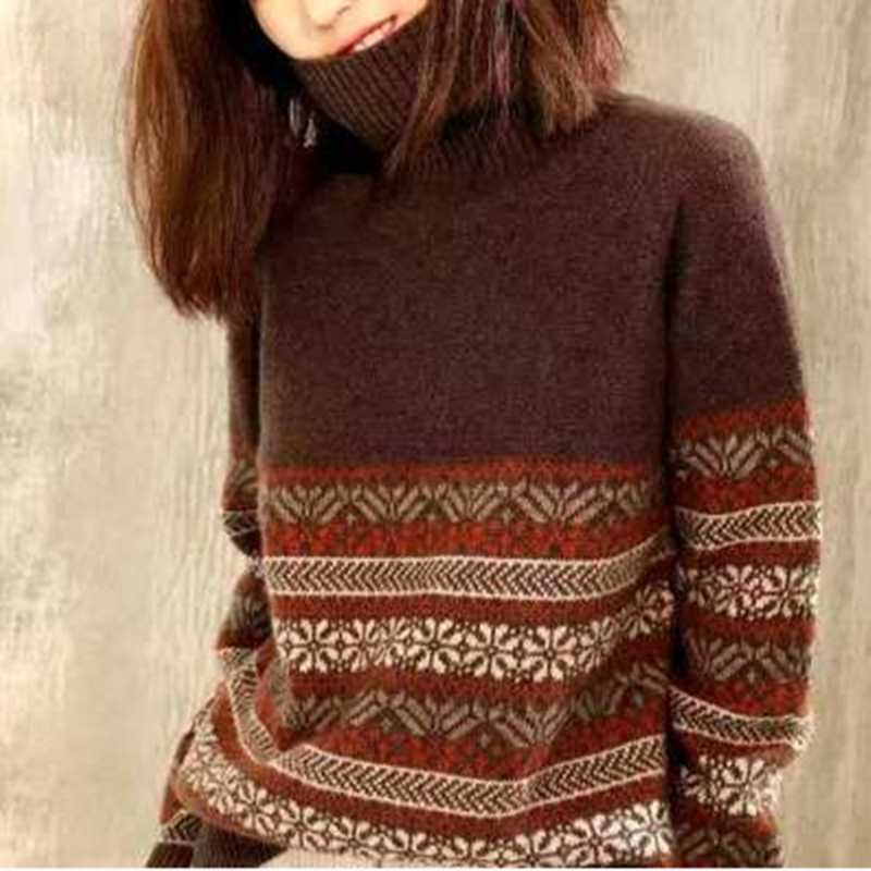 High Quality Vintage Cashmere Sweaters Tops 2020 Autumn Winter Women Turtleneck Pullovers Wool Knitted Thicken Warm Sweater, Picture color
High Quality Vintage Cashmere Sweaters Tops 2020 Autumn Winter Women Turtleneck Pullovers Wool Knitted Thicken Warm Sweater, Picture color