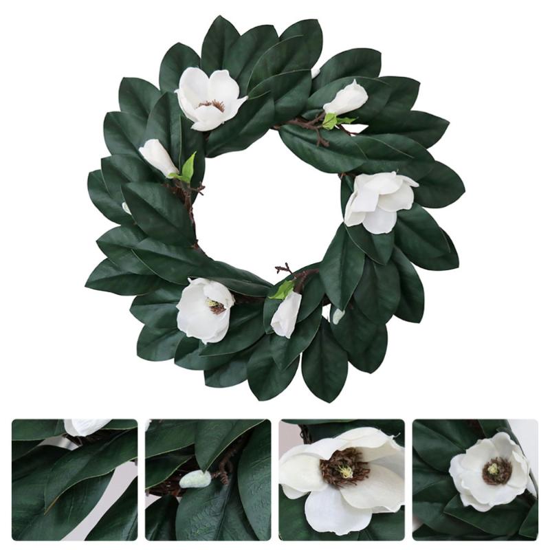 1Pc Artificial Magnolia Hanging Wreath Festival Garland Wall Decoration (Green 
1Pc Artificial Magnolia Hanging Wreath Festival Garland Wall Decoration (Green
