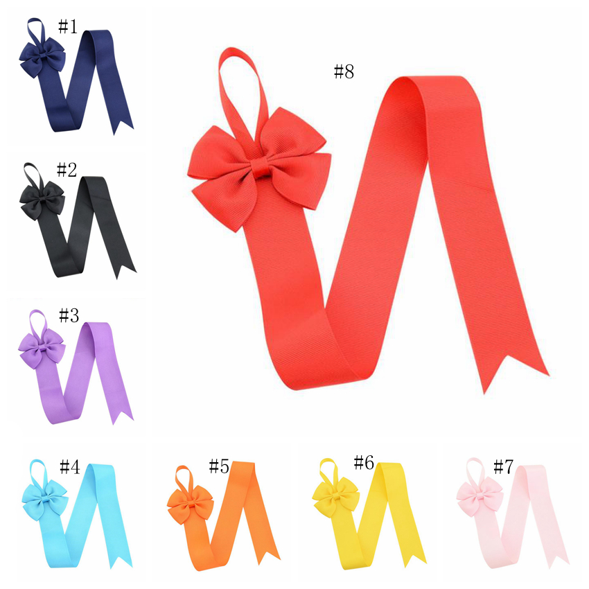 Hair Bow Holder Hairclip Barrette Storage Belt Solid Color Girl Barrette Holders Ribbon Bow Hair Band Kids Hair Accessories 12 Colors DW6386