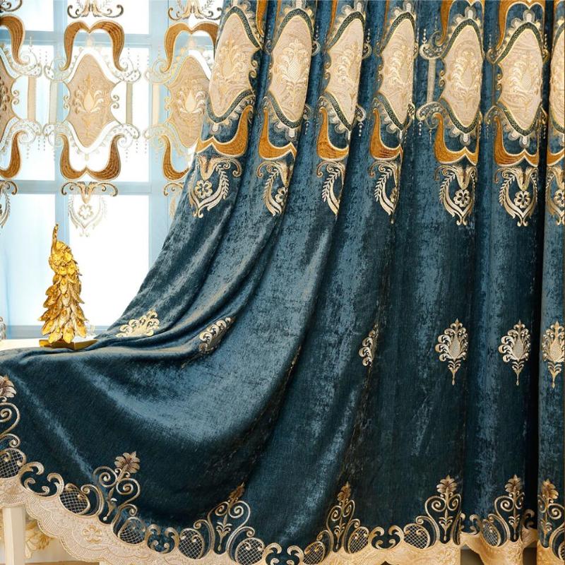 European Luxury Velvet Embroidery Curtain Blue Thickening Blackout Chenille for Window Bedroom Sheer Fabric Blinds M210 #40, Tulle
European Luxury Velvet Embroidery Curtain Blue Thickening Blackout Chenille for Window Bedroom Sheer Fabric Blinds M210 #40, Tulle