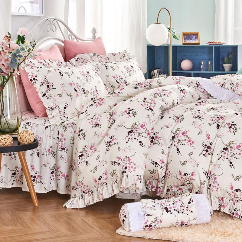 Romantic flower ruffle lace bedding sets, full queen king cotton single double bedclothes bed skirt pillow case quilt cover, Picture color
Romantic flower ruffle lace bedding sets, full queen king cotton single double bedclothes bed skirt pillow case quilt cover, Picture color