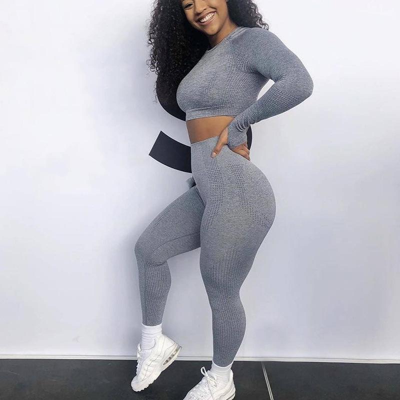 2 Pcs/Set Seamless Women Sport Suit Gym Workout Clothes Long Sleeve Fitness Crop Top And Scrunch BuLeggings Yoga Set NVYJ299
2 Pcs/Set Seamless Women Sport Suit Gym Workout Clothes Long Sleeve Fitness Crop Top And Scrunch BuLeggings Yoga Set NVYJ299