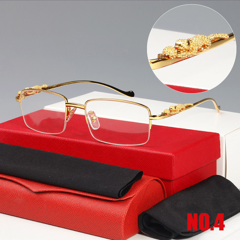 2021ic Fashion Square Sunglasses Men Women Exquisite Cheetah Optical Eyeglasses Small Leopard Sier Gold Metal Frames Unisex With Box Good quality