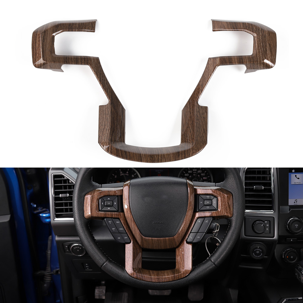 18PCS Wood Carbon Fiber Interior Decoration Accessories Cover Trim For Ford F150 2015+ Car Interior Suite Accessories