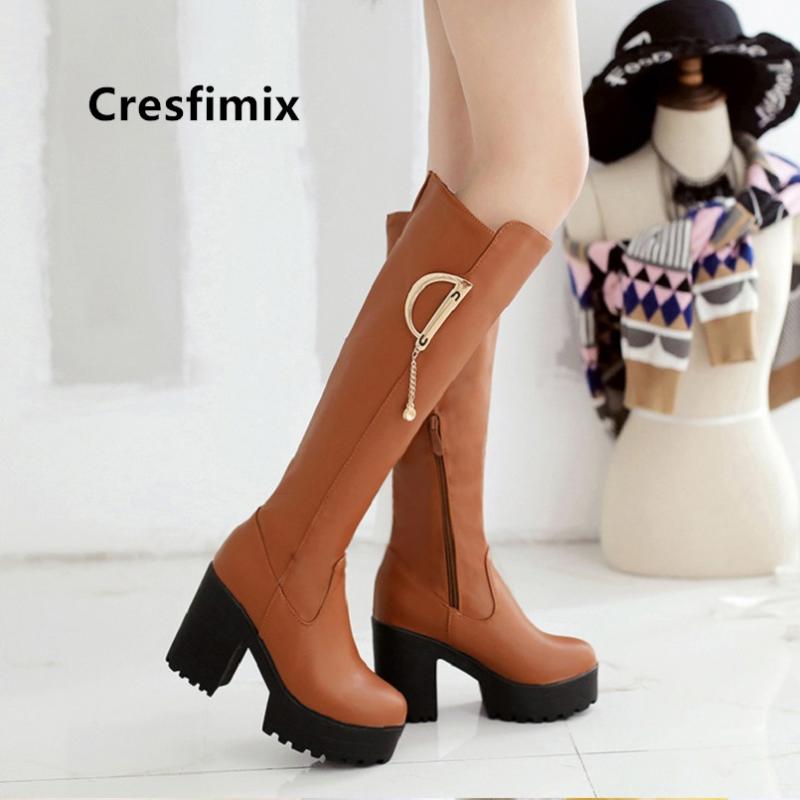 Cresfimix lady cute high quality autumn pu leather long boots women fashion high heel boots winter bottes femmes a6021
Cresfimix lady cute high quality autumn pu leather long boots women fashion high heel boots winter bottes femmes a6021