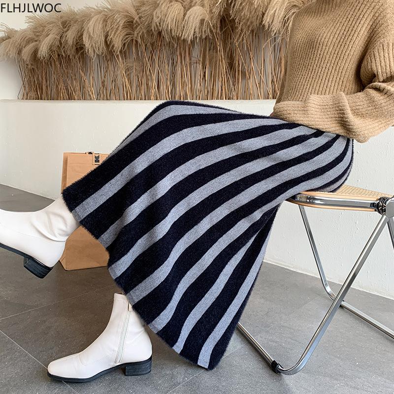 2021 Womens Winter Spring High Waist A Line Striped Knitted Sweater Skirts O2603, Black
2021 Womens Winter Spring High Waist A Line Striped Knitted Sweater Skirts O2603, Black