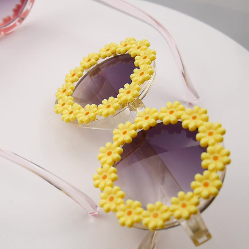 Kids Sunglasses Adult Round Flower Fashion Sunglasse Girls Boys Sport Shades Glasses UV400 Outdoor Sun Eyewear 7 Colors Z260305