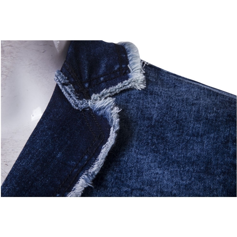Blazer Hombre Spring Fashion Blazer Slim Fit Masculino Trend Jeans Suit Jean Jacket Men Casual Denim Jacket Suit Men 201104