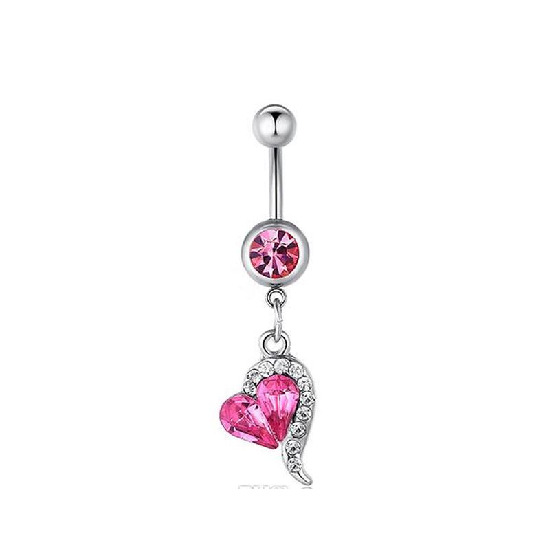 4 Colors Mix Color Heart Style Ring Belly Button Ring Navel Rings Body Piercing Jewelry Dangle Accessories Fashion Charm 7K1Gu