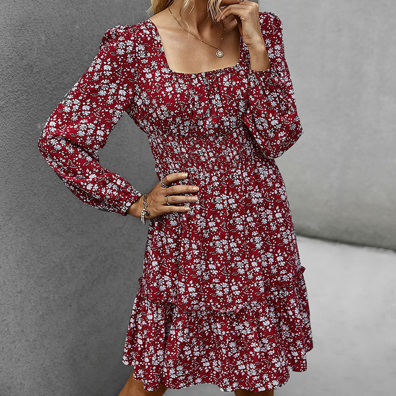 2021 New Elegant Square Collar Floral Print Autumn Casual Long Sleeve Ruffle A-line Vintage Women Party Orte, Wd358gr
2021 New Elegant Square Collar Floral Print Autumn Casual Long Sleeve Ruffle A-line Vintage Women Party Orte, Wd358gr
