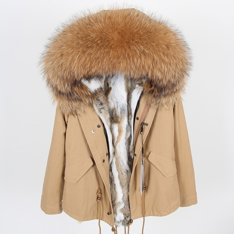 maomaokong Rabbit Fur Parkas Winter Jacket Women Parka Real Fur Coat 201019
