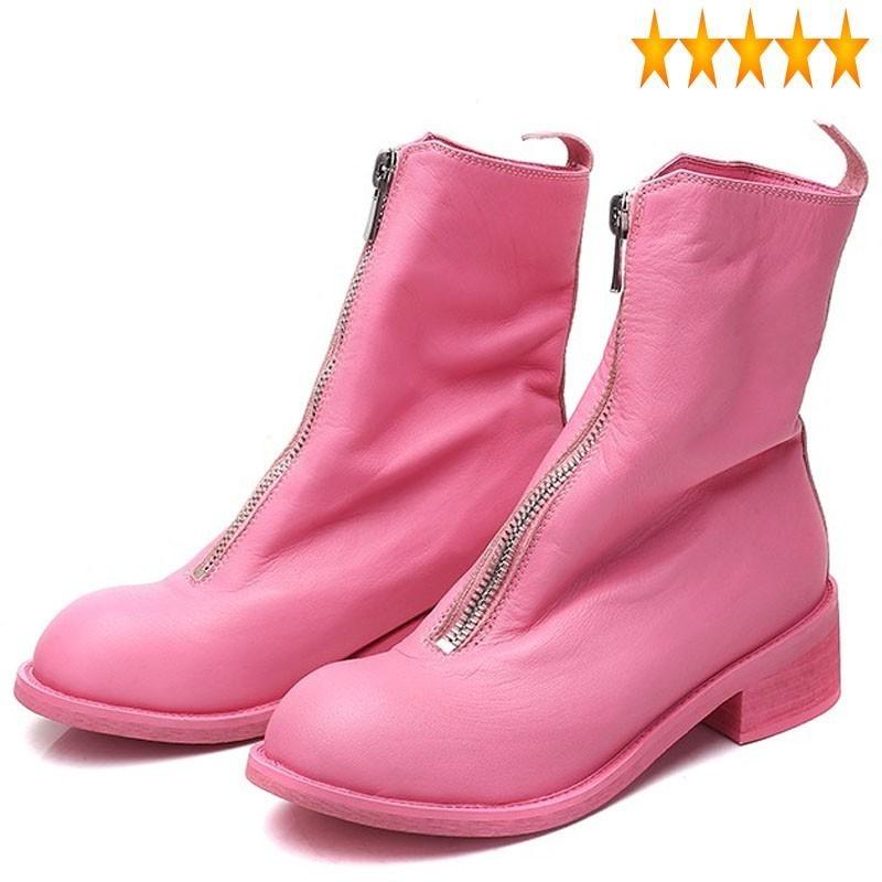 Women Brand Pink Motorcycle Vintage Zip Thick Heel Ankle Genuine Leather Cowhide High-Top Shoes Street Runway Boots
Women Brand Pink Motorcycle Vintage Zip Thick Heel Ankle Genuine Leather Cowhide High-Top Shoes Street Runway Boots