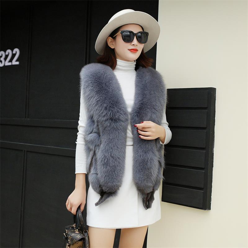 Fashion Design Real Skin Genuine Multicolored Female Fox Fur Vest Gilet 1tab, Black
Fashion Design Real Skin Genuine Multicolored Female Fox Fur Vest Gilet 1tab, Black