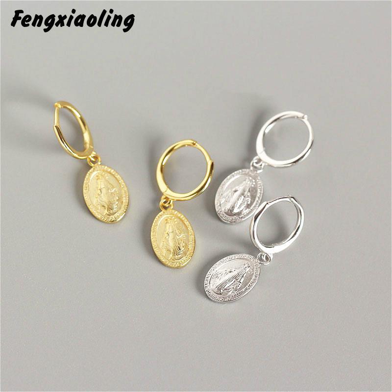Fengxiaoling 100% Genuine 925 Sterling Silver Golden Silver Coin Carved Portrait Drop Earrings Jewelry Earrings For Women
Fengxiaoling 100% Genuine 925 Sterling Silver Golden Silver Coin Carved Portrait Drop Earrings Jewelry Earrings For Women