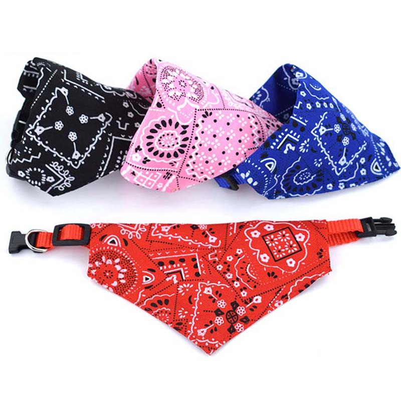 

Small Animal Supplies Dog Collars Pet Supplies Saliva Towel Triangle Pet Scarf Collar Polyester Pet Bib Scarf New Type