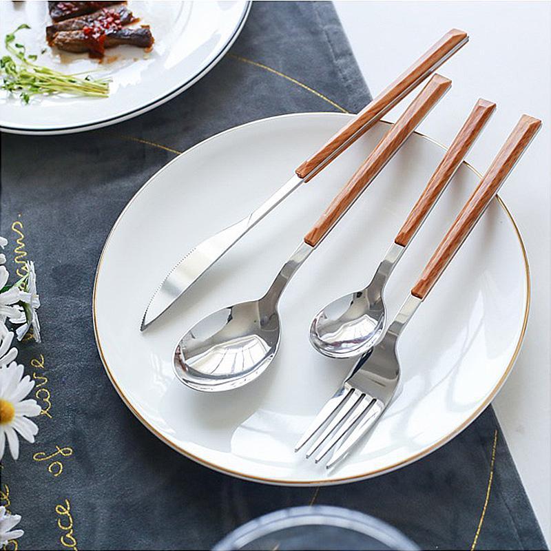 Hotel Restaurant Cutlery Set 430 Stainless Steel Tableware Knife Fork Spoon Flatware Teaspoon Artificial Wood Handle Dinnerware1
Hotel Restaurant Cutlery Set 430 Stainless Steel Tableware Knife Fork Spoon Flatware Teaspoon Artificial Wood Handle Dinnerware1