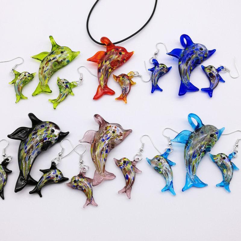 1Set Dolphin Lampwork Glass Murano Bead Necklace Earring FASHION There are six color optional1, Silver
1Set Dolphin Lampwork Glass Murano Bead Necklace Earring FASHION There are six color optional1, Silver