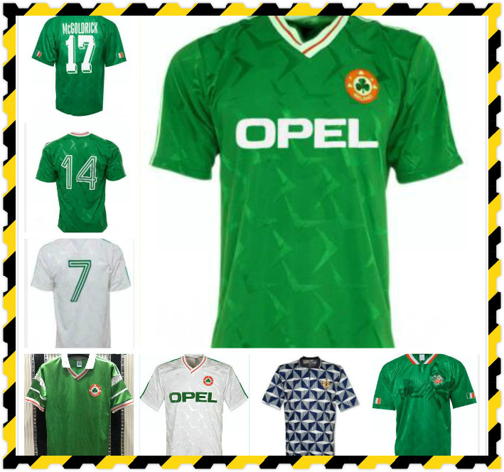 Ireland 1988 retro soccer jersey 88 90 Stapleton McCarthy McGrath Houghton Whelan Kelly Aldridge Quinn vintage classic football shirt, Yellow
Ireland 1988 retro soccer jersey 88 90 Stapleton McCarthy McGrath Houghton Whelan Kelly Aldridge Quinn vintage classic football shirt, Yellow