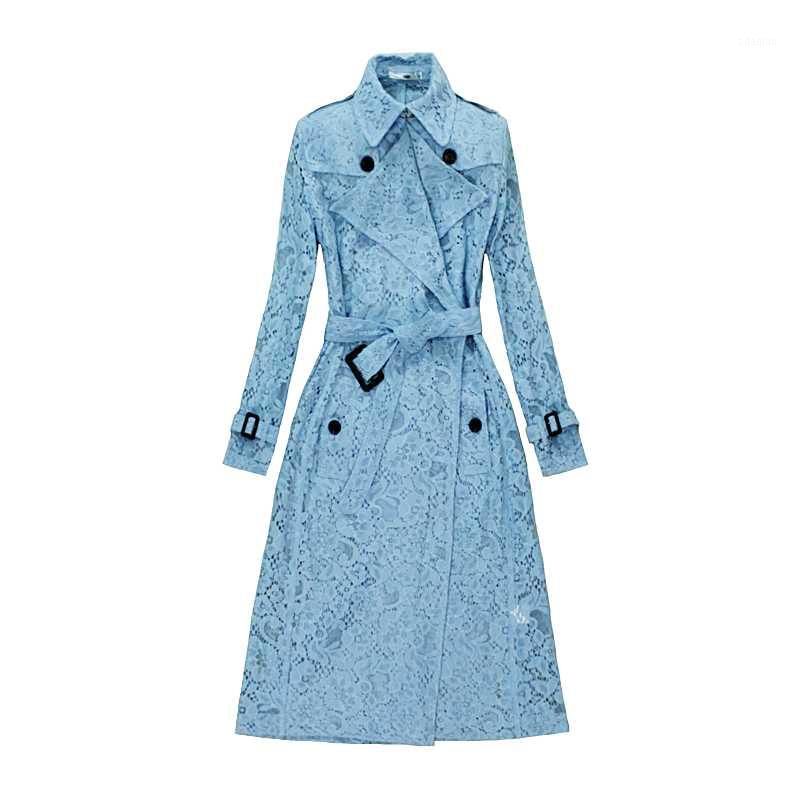 Spring autumn New England Style Trench coat Women Pocket Belt Fashion Lace Long Windbreaker Female Windproof Business Outerwear1, Sky blue
Spring autumn New England Style Trench coat Women Pocket Belt Fashion Lace Long Windbreaker Female Windproof Business Outerwear1, Sky blue