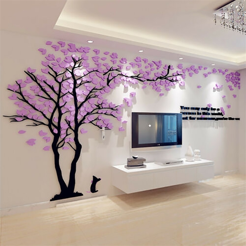 New Creative Love Tree 3d Wall Stickers Living Room Sofa TV Background self-adhesive film Left And Righ Home Decoration T200421 от DHgate WW