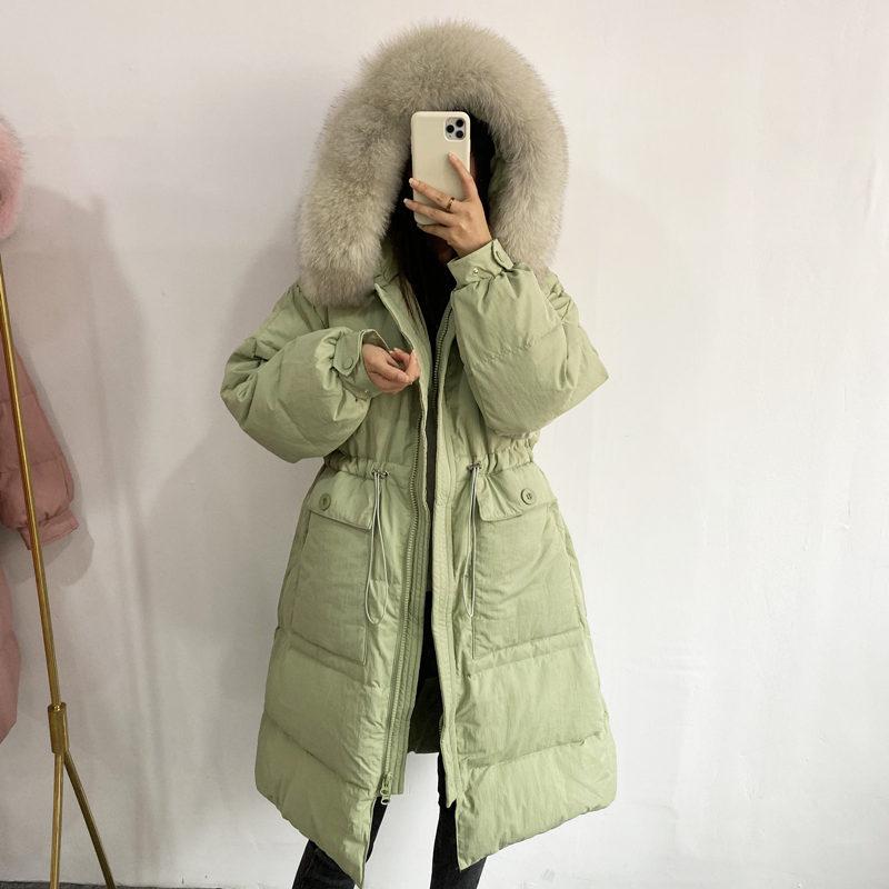 Adjustable Waist Down Jacket Women Big Fur Collar Long Winter Coat Women Hooded Loose Thicken Winter Parkas Jacket Female C6585, Black
Adjustable Waist Down Jacket Women Big Fur Collar Long Winter Coat Women Hooded Loose Thicken Winter Parkas Jacket Female C6585, Black