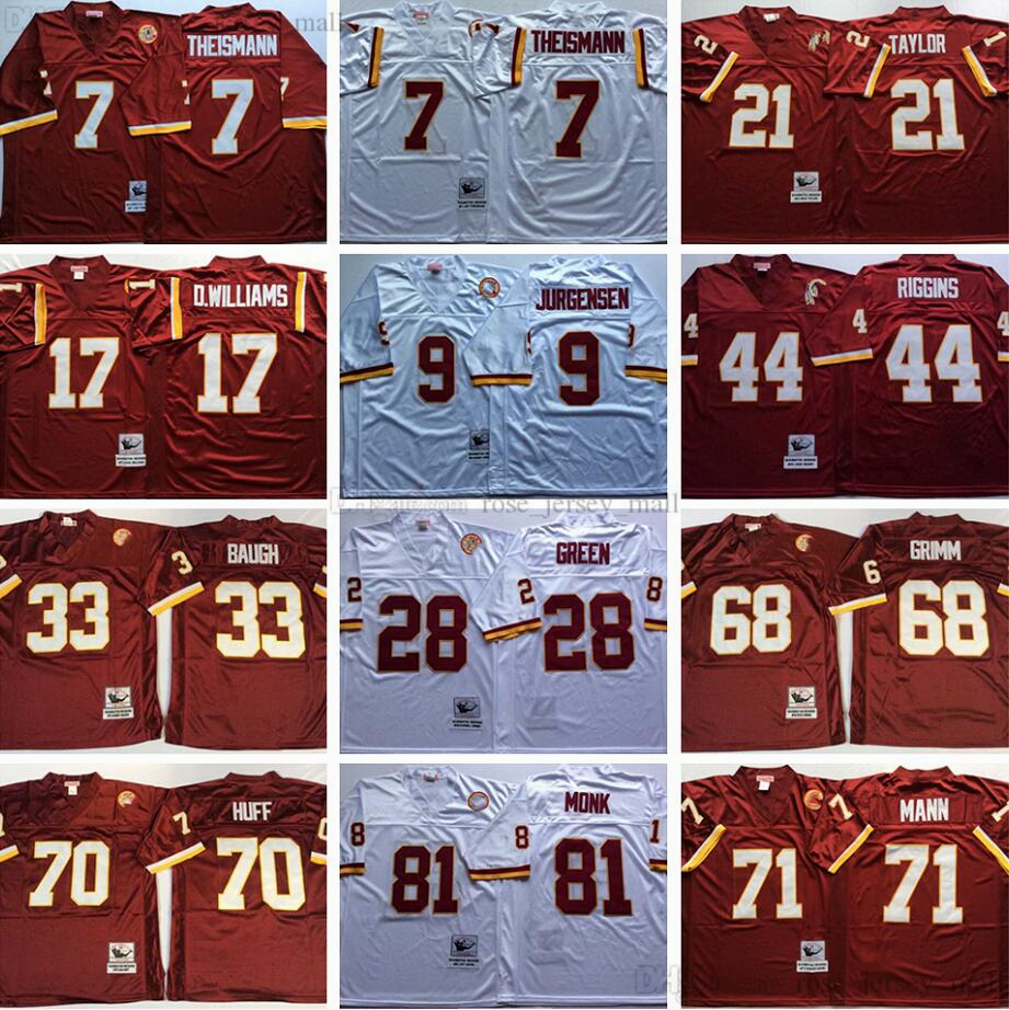 NCAA 75th Vintage Football 7 Theismann Jerseys Stitched Jurgensen Grimm Monk Huff Baugh Riggins Taylor Jerseys Mann Williams Jersey College Red White, Same as picture
NCAA 75th Vintage Football 7 Theismann Jerseys Stitched Jurgensen Grimm Monk Huff Baugh Riggins Taylor Jerseys Mann Williams Jersey College Red White, Same as picture