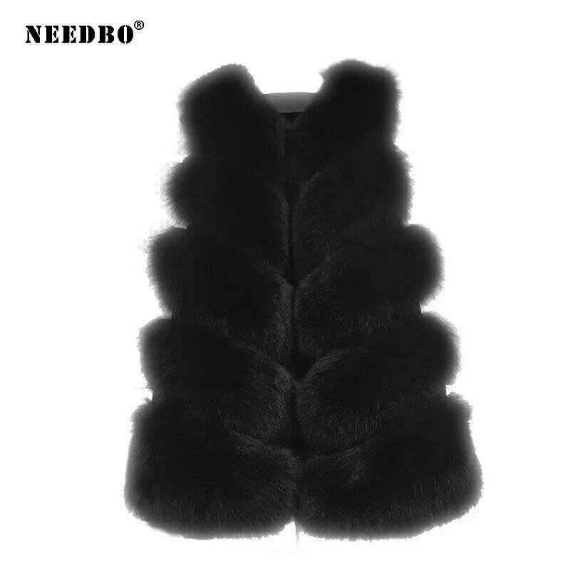Women's Fur & Faux Women Vest Coat Ladies Winter Warm Jacket Oversize Outerwear Female Soft Fluffy