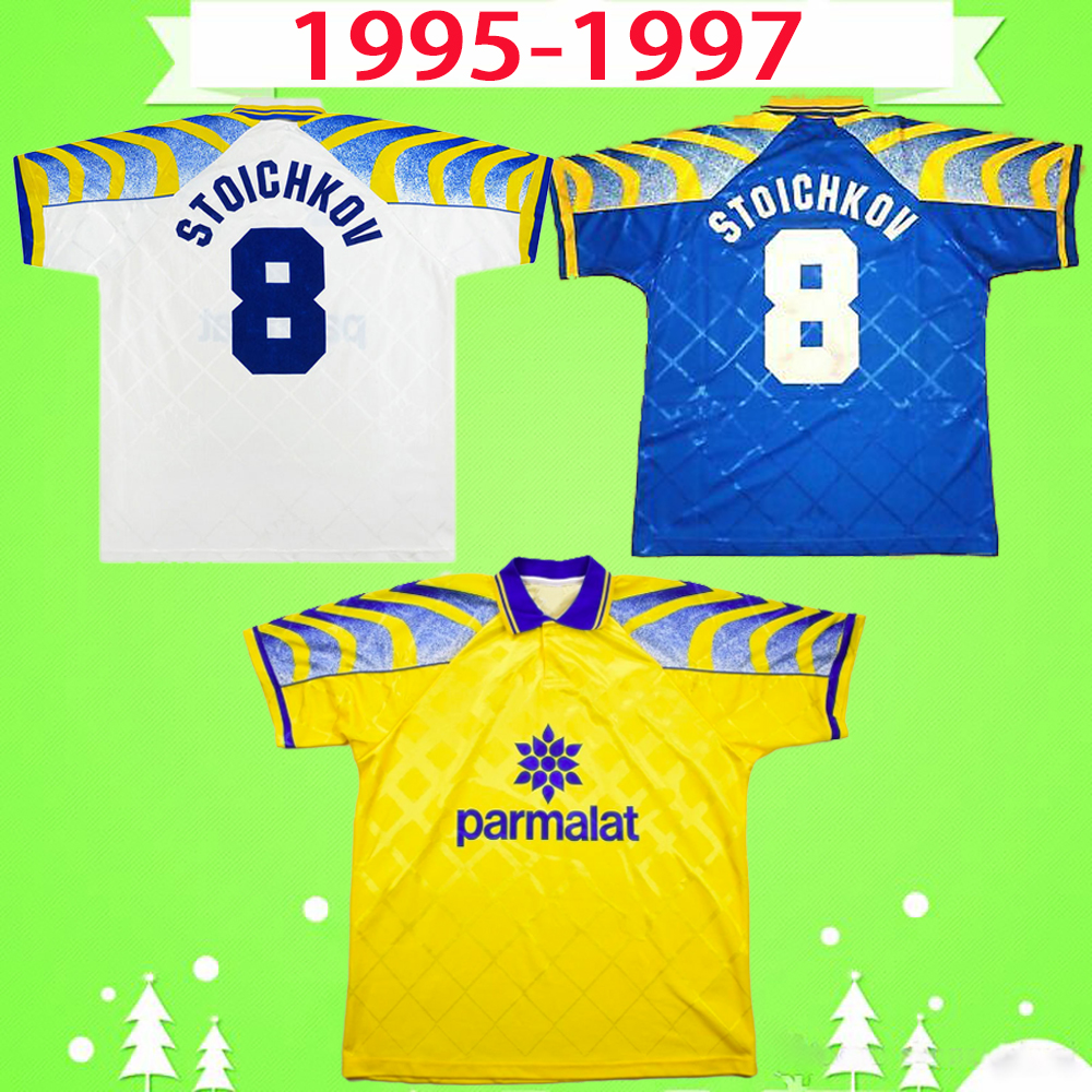1995 1996 1997 RETRO Parma soccer jerseys 95 96 97 Vintage Classic Palma football shirts home away third STOICHKOV ZOLA CRESPO BUFFON CHIESA, 95/97
1995 1996 1997 RETRO Parma soccer jerseys 95 96 97 Vintage Classic Palma football shirts home away third STOICHKOV ZOLA CRESPO BUFFON CHIESA, 95/97