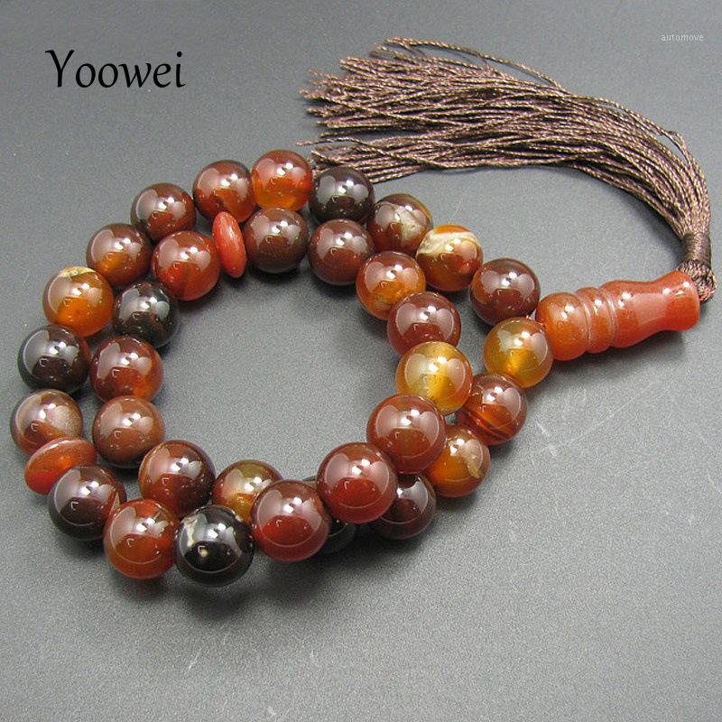Yoowei Natural Stone Round Shape Jewelry 12mm Big Agate 33 Prayer beads Islamic Muslim Tasbih Rosary Bracelet with Tassel1
Yoowei Natural Stone Round Shape Jewelry 12mm Big Agate 33 Prayer beads Islamic Muslim Tasbih Rosary Bracelet with Tassel1