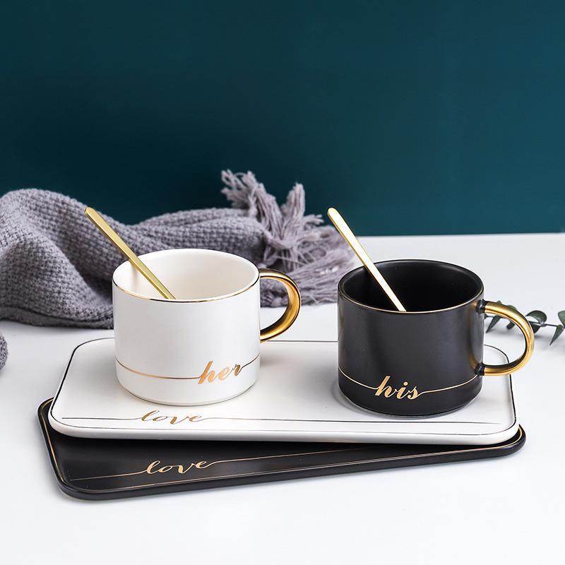 Creative Coffee Cup and Saucer Set Ceramic Breakfast Milk Cup Afternoon European Simple Style Water Cafe with Handle, Love
Creative Coffee Cup and Saucer Set Ceramic Breakfast Milk Cup Afternoon European Simple Style Water Cafe with Handle, Love