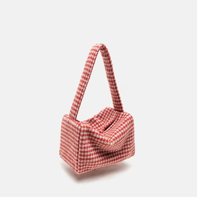 Women Bag Wool Bucket New 2021 Spring Fashion Houndstooth Zipper Soft Shoulder Bags Handbag Purse Korean Ladylike Women Bag, Pink
Women Bag Wool Bucket New 2021 Spring Fashion Houndstooth Zipper Soft Shoulder Bags Handbag Purse Korean Ladylike Women Bag, Pink