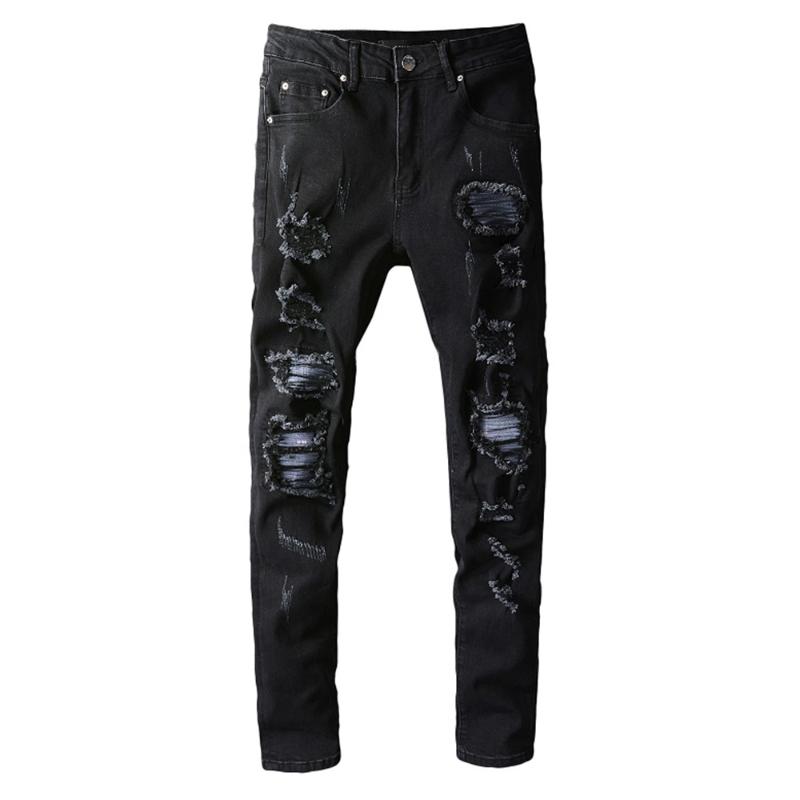 Men's Black Ripped Biker Jeans Streetwear Slim Skinny Patchwork Pleated Stretch Denim Pants Trousers High Quality
Men's Black Ripped Biker Jeans Streetwear Slim Skinny Patchwork Pleated Stretch Denim Pants Trousers High Quality