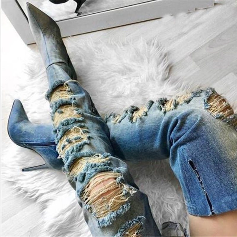 in Chickens New Lace Patchwork Floral Hole Denim Cowboy Over the Knee Coxa Washable Women Zip High Spring Heel Side Boots T7ke, Color 1
in Chickens New Lace Patchwork Floral Hole Denim Cowboy Over the Knee Coxa Washable Women Zip High Spring Heel Side Boots T7ke, Color 1